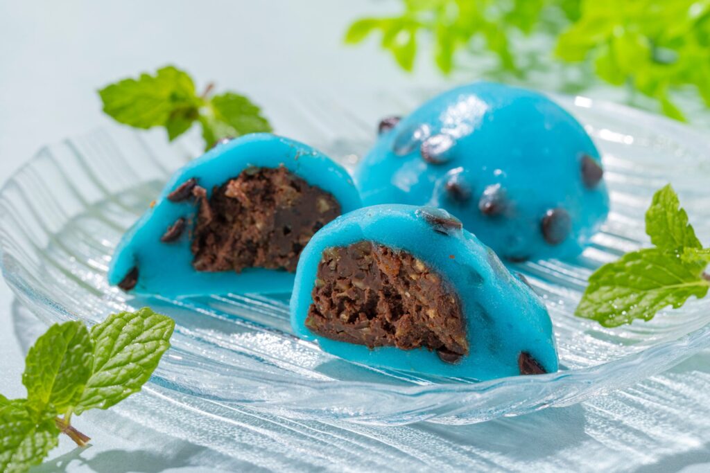 bitnabi パルランドレス限定色ミントブルー 青いミントが爽やか！弁才天が夏限定の涼菓「チョコミントピーナッツ